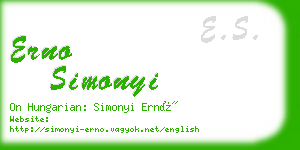 erno simonyi business card